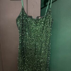 Oh Polly Emerald Sequin Dress